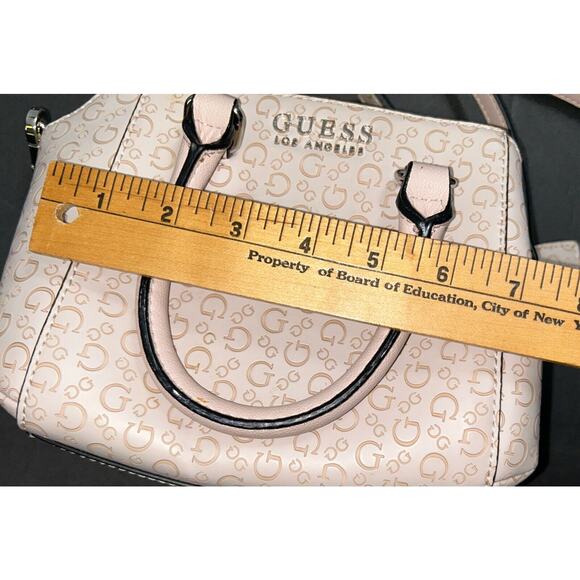 Guess Los Angeles Women’s Crossbody Handbag Tote Purse Monogram Light Pink - Picture 8 of 10
